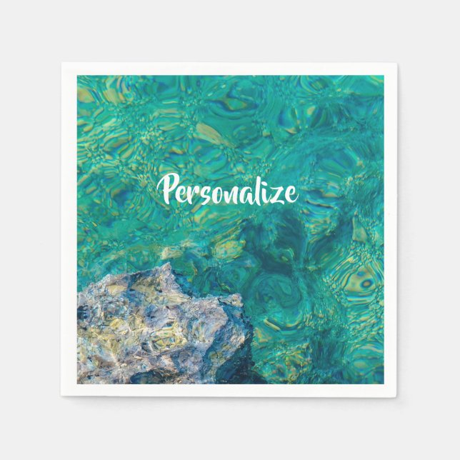 En Papier Serviette d'eau d'océan turquoise (Devant)