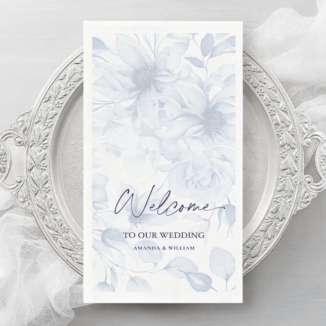 En Papier Serviette d'hôte bleu Dusty - Bienvenue (Créateur téléchargé)