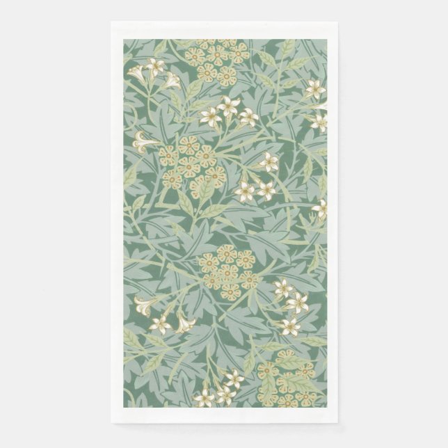 EN PAPIER SERVIETTE D'HÔTE : WILLIAM MORRIS : JASMINE : 1896 (Devant)