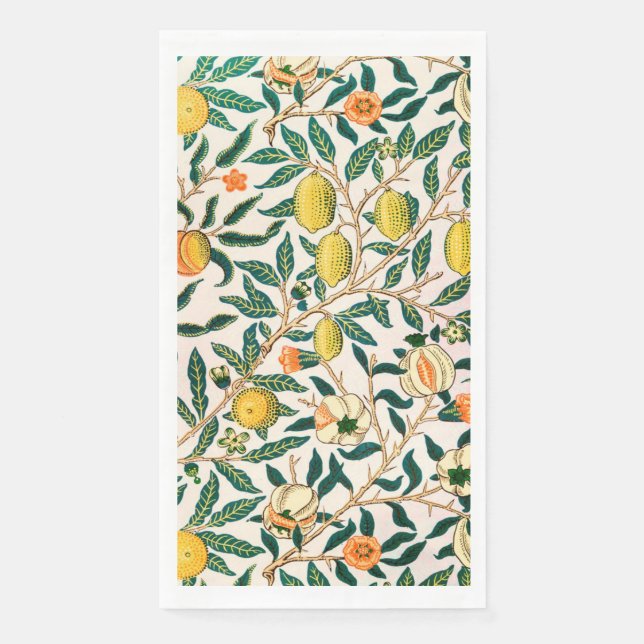 EN PAPIER SERVIETTE D'HÔTE : WILLIAM MORRIS : POMEGRANATES (Devant)