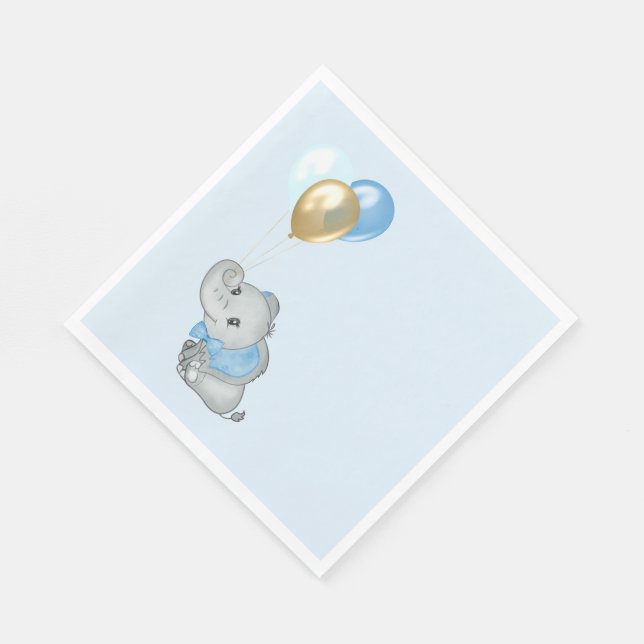 En Papier Serviette éléphant bleu Baby shower (Coin)