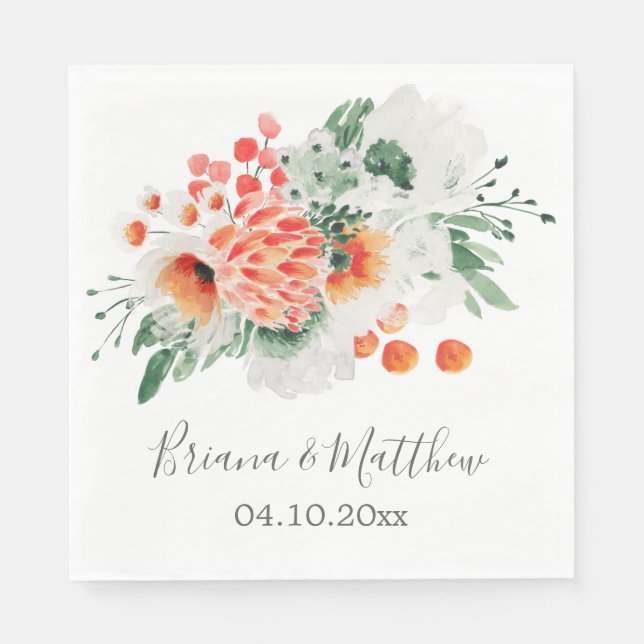 En Papier Serviette florale tendance à aquarelle moderne de  (Devant)