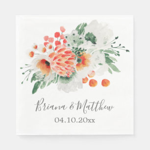 En Papier Serviette florale tendance aux fleurs sauvages à l
