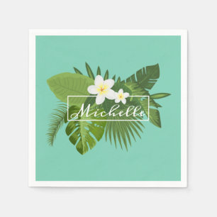 En Papier Serviette florale tropicale personnalisée du cadr