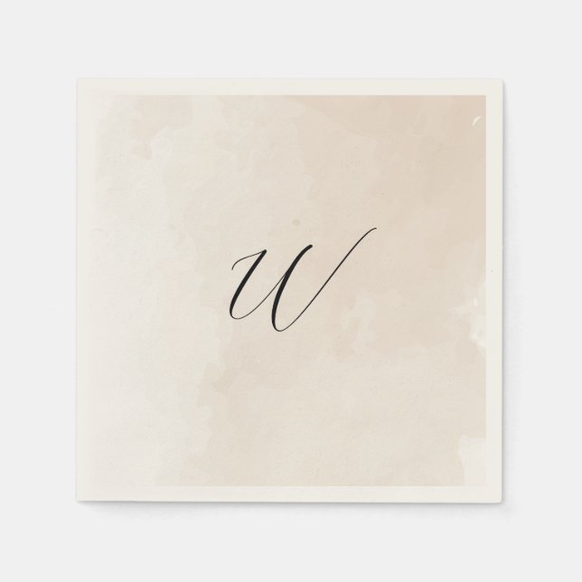 En Papier Serviette initiale de mariage à l'aquarelle (Devant)