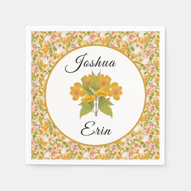 En Papier Serviette jaune de prairie victorienne (Devant)