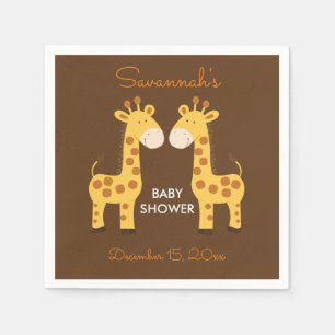 En Papier Serviette jumelle de baby shower de girafes