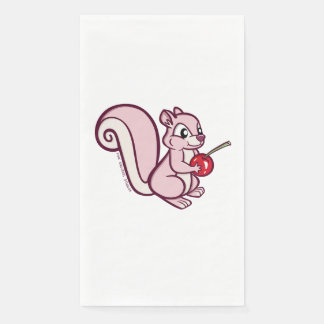 En Papier Serviette longue écureuil rose