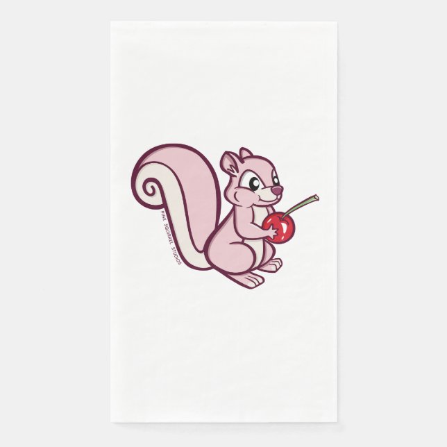 En Papier Serviette longue écureuil rose (Devant)