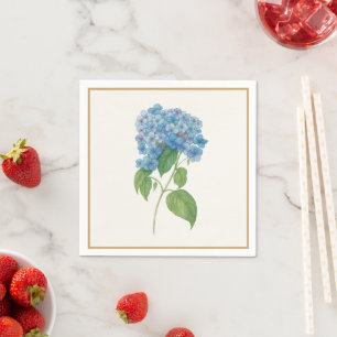 En Papier Serviette Luxe Bleue Hydrangea — Élégante Botaniqu