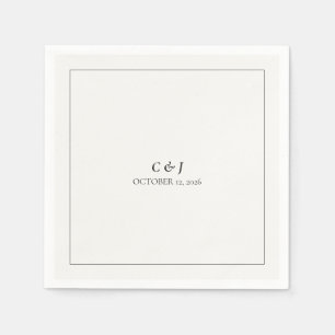 En Papier Serviette minimaliste moderne noir et blanc