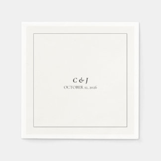 En Papier Serviette minimaliste moderne noir et blanc