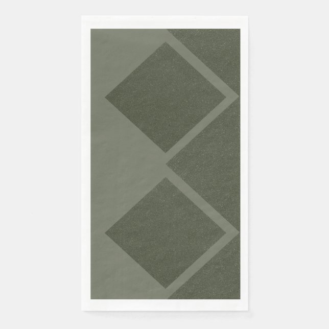 En Papier Serviette Modern Offset Diamonds – Vert mousse (Devant)