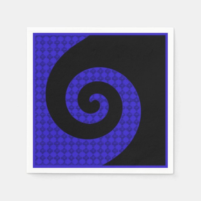 En Papier Serviette Motif bleu et noir (Devant)