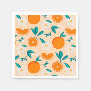 En Papier Serviette motif orange   Motif frais de citrus