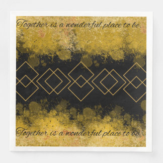 En Papier serviette noire et or
