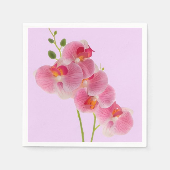En Papier Serviette Orchidée Pastel (Devant)