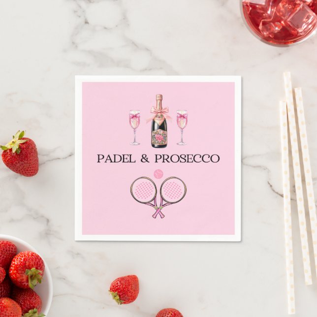 EN PAPIER SERVIETTE PADEL : PADEL & PROSECCO CLASSIQUE ROSE- (En situation)