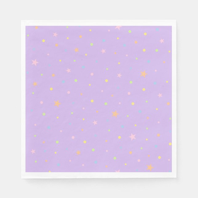 En Papier Serviette Pastel Confettis et Étoiles (Devant)