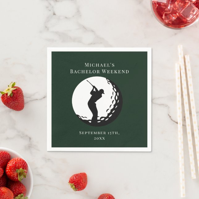 En Papier Serviette personnalisée | Bachelor Golf Week-end (En situation)