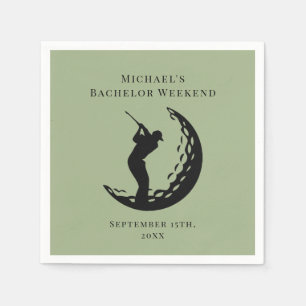 En Papier Serviette personnalisée Bachelor Golf Week-end