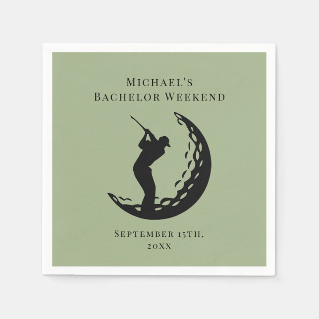 En Papier Serviette personnalisée | Bachelor Golf Week-end (Devant)