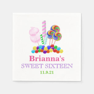 En Papier Serviette personnalisée du bonbon 16 à thème de