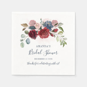 En Papier Serviette Personnalisée Fleurie Rustique Bourgogne