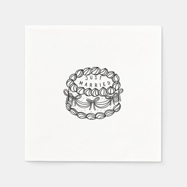 En Papier Serviette personnalisée - Marié - Gâteau Vintage (Devant)