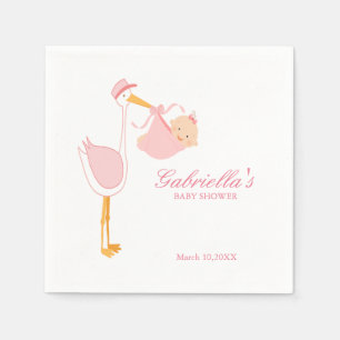 En Papier Serviette personnalisée par baby shower rose de