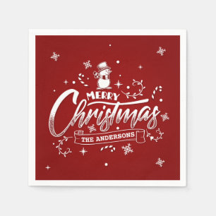 En Papier Serviette personnalisée simple de Noël   de