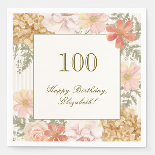 En Papier Serviette pour 100e anniversaire couleur automnale