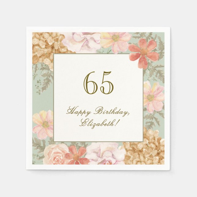 En Papier Serviette pour 65e anniversaire couleur automnale  (Devant)