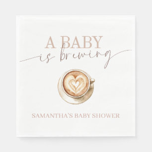 En Papier Serviette pour Baby Shower A Baby Is Brewing Flora