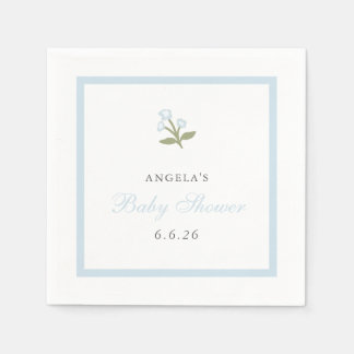 En Papier Serviette pour Baby Shower à motif floral délicat