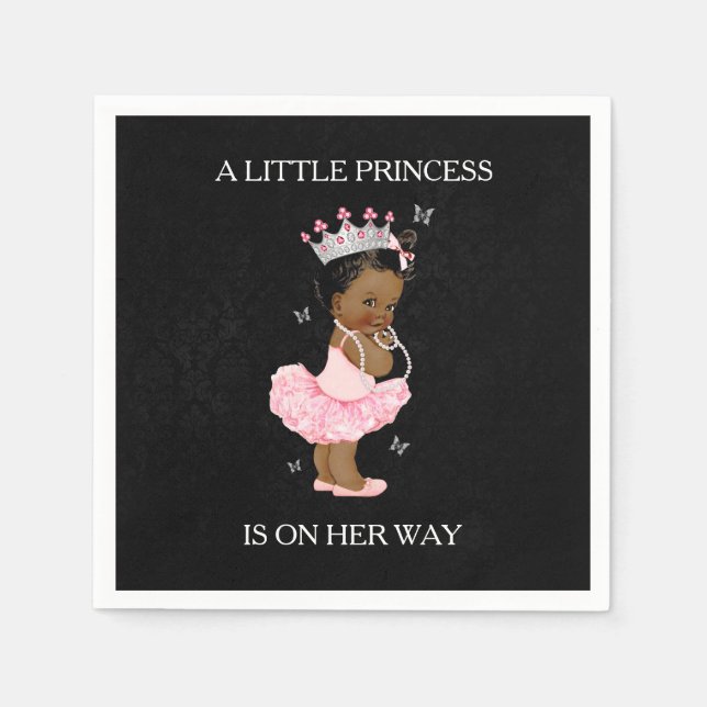 En Papier Serviette pour Baby Shower de Princesse Afro-Améri (Devant)