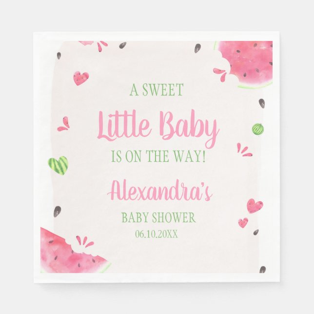 En Papier Serviette pour Baby Shower Fille Pastèque (Devant)