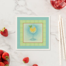 Serviette pour Cocktail Gin & Tonic Aquarelle Cit