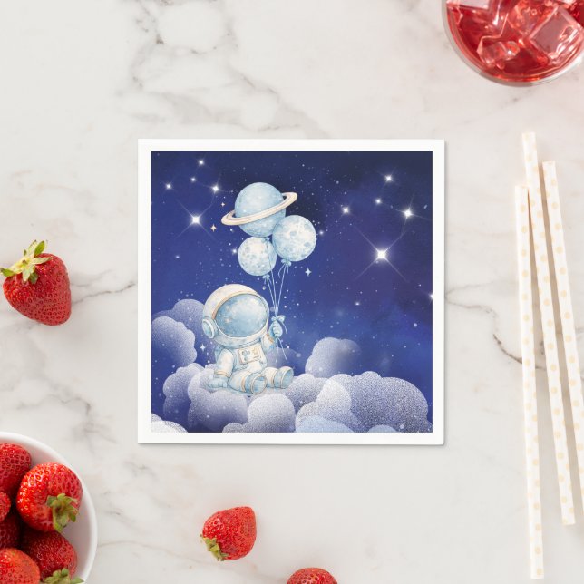 En Papier Serviette pour fête d'anniversaire d'astronaute (En situation)