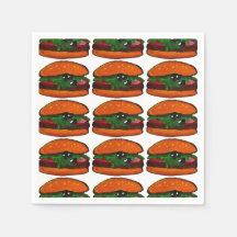 Serviette pour fête d'anniversaire de burger