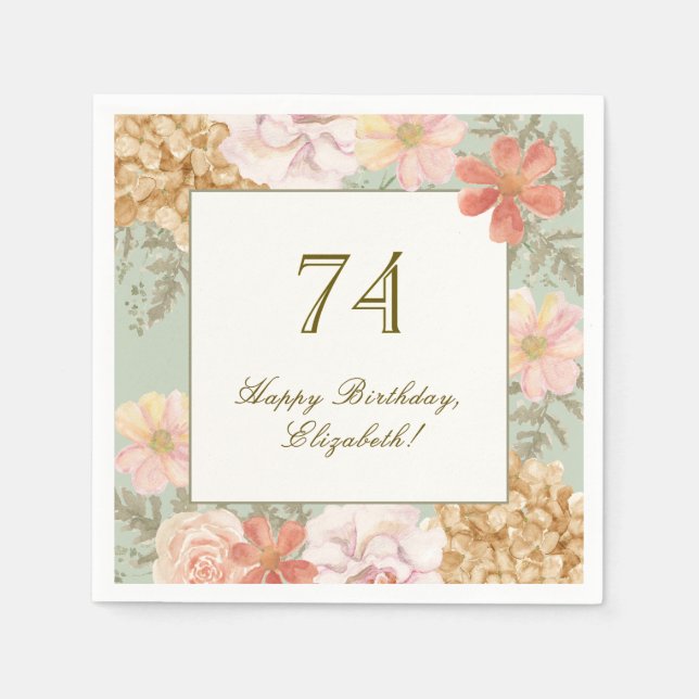 En Papier Serviette pour le 74e anniversaire, couleur automn (Devant)