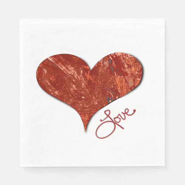 En Papier Serviette Red Love (Devant)