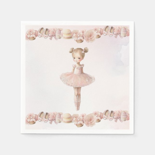 En Papier Serviette rose Ballerina (Devant)
