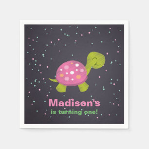 En Papier Serviette rose de partie de tortue de tableau