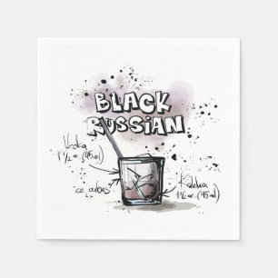 En Papier Serviette russe noire de cocktail de recette de