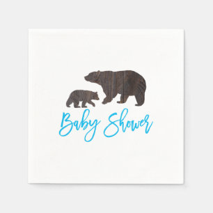 En Papier Serviette rustique de baby shower d'ours de maman