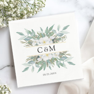 En Papier Serviette simple et élégante d'eucalyptus