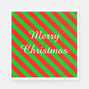 En Papier Serviette standard blanche/vert et rouge de Noël