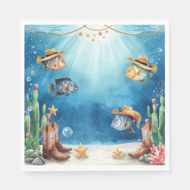 En Papier Serviette thème Fish Party Texas (Devant)