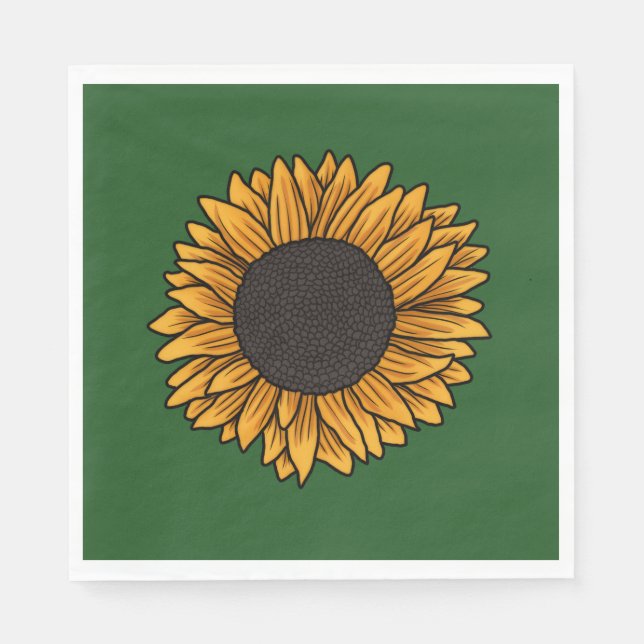 En Papier Serviette Tournesol (Devant)